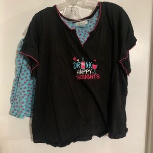 Women’s plus size pajamas set. Rene Rofe. Drink 3X